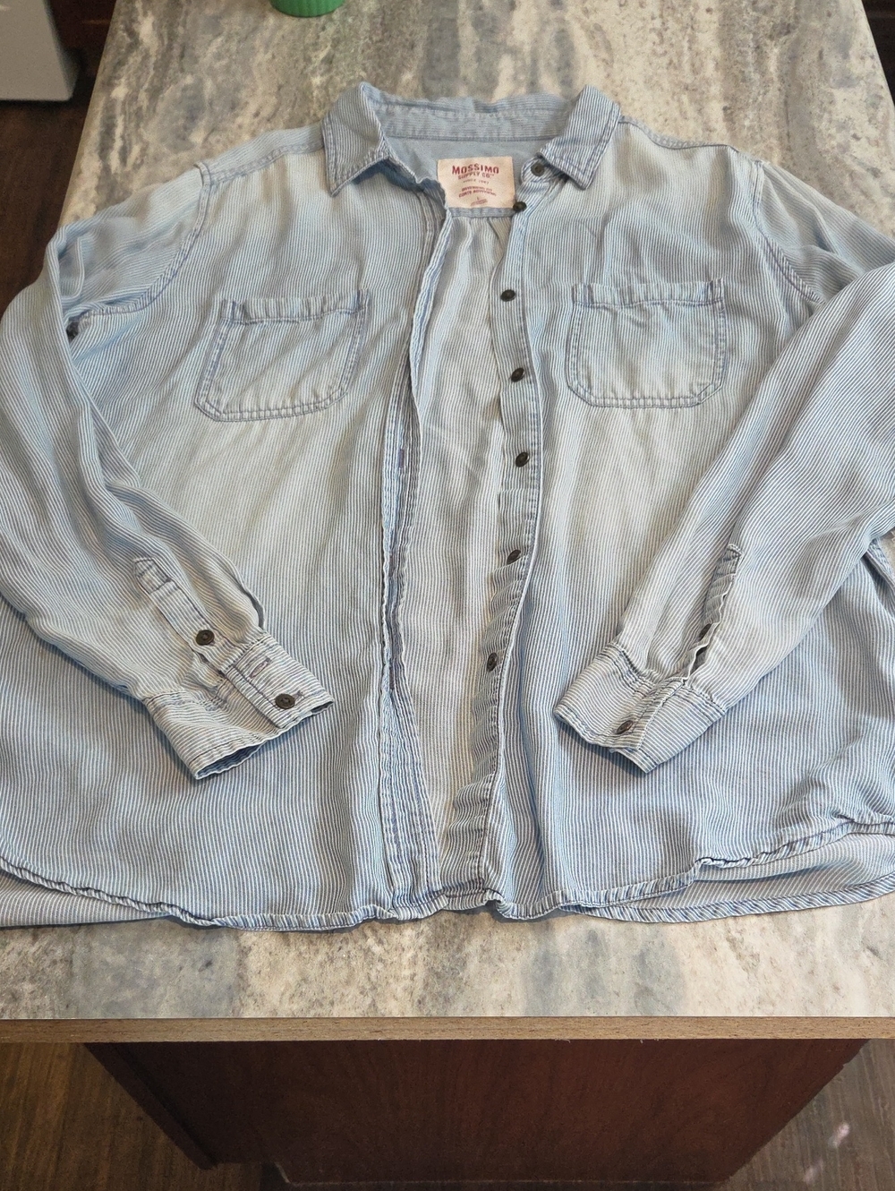 Mossimo Supply Co. Light Blue Thin-Striped Men's Button-Down Shirt